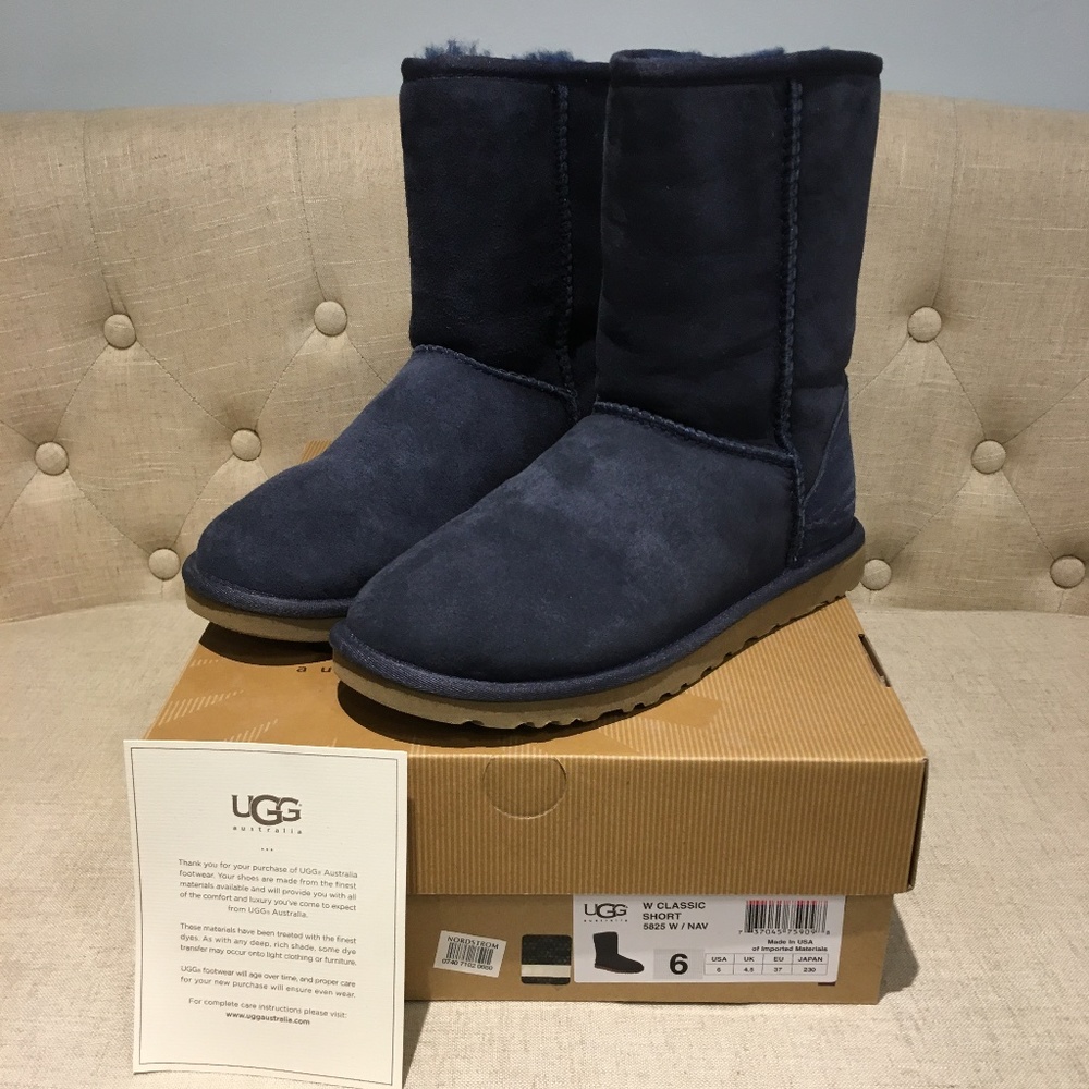 UGG Navy Classic Short Boot Size 6